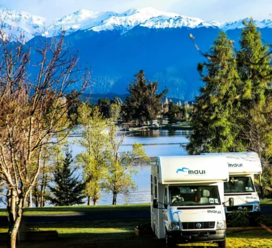 Powered Site Camper And Mountains